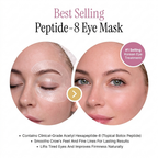 Before and after comparison of eyes using the peptide eye mask