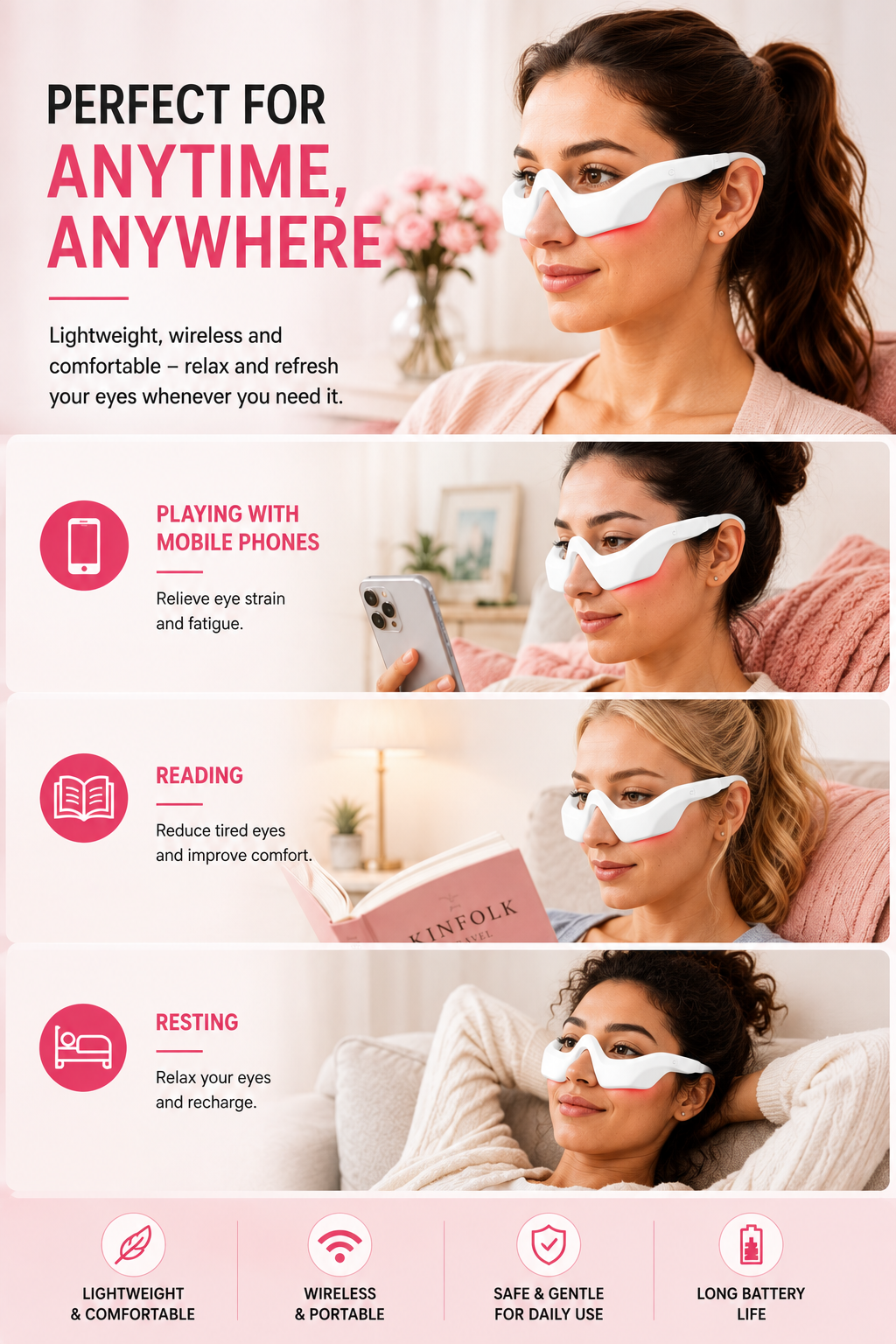 Red Light EMS Eye Massager Glasses
