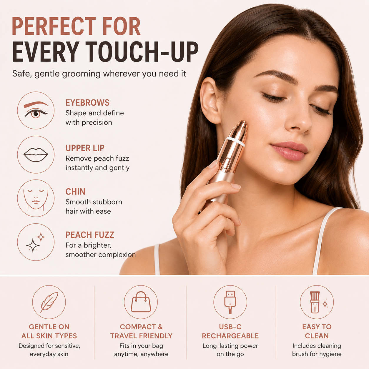 GlowTrim 2-in-1 facial hair and eyebrow trimmer - photo 3