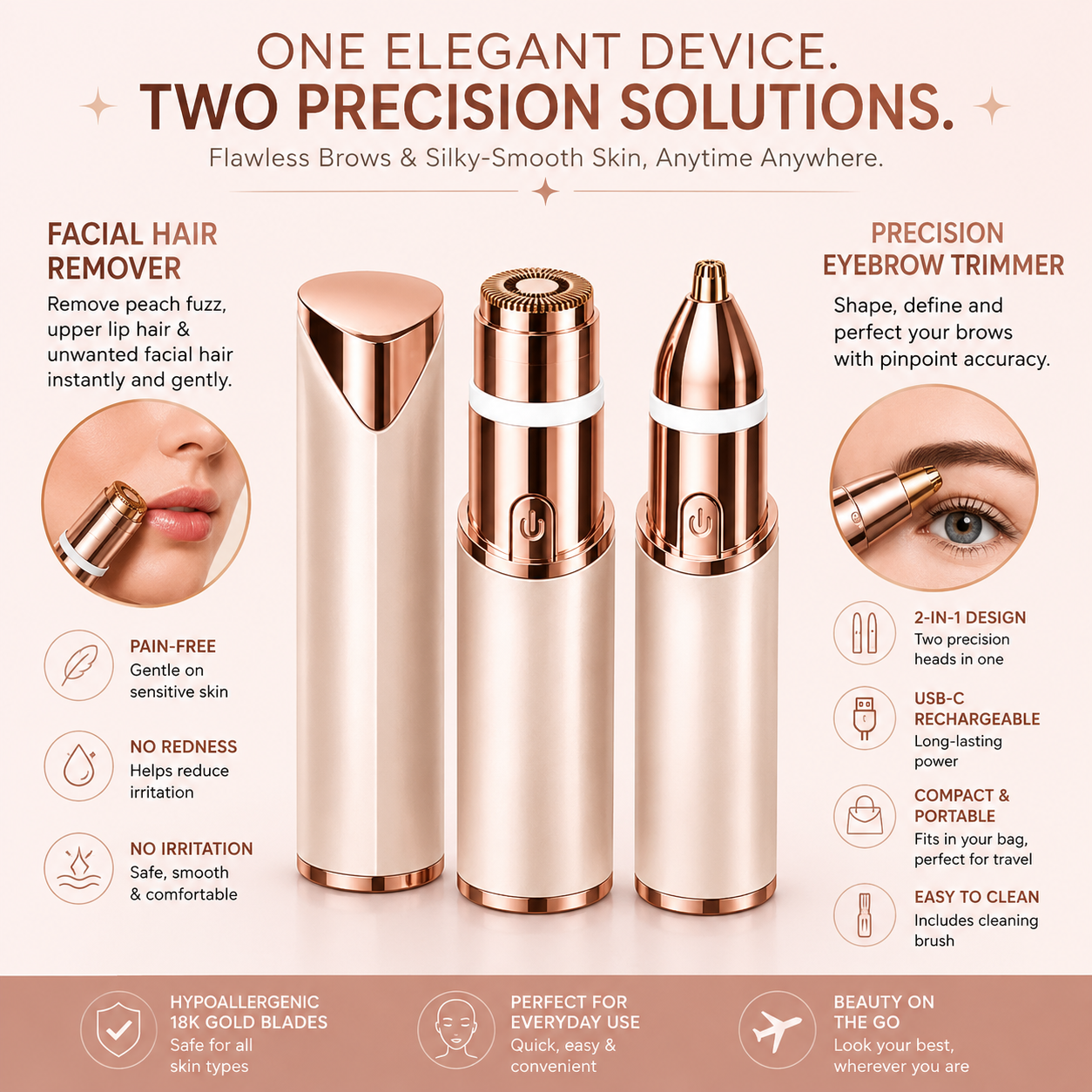 GlowTrim 2-in-1 facial hair and eyebrow trimmer - photo 4